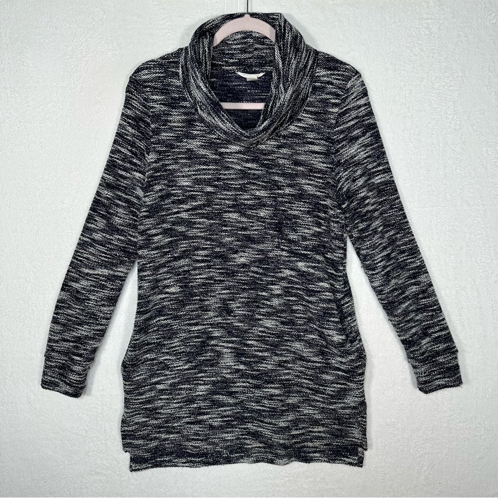 Caslon Tunic Sweater Womens Medium Cowl Neck Pullover‎ Space Dye Pockets